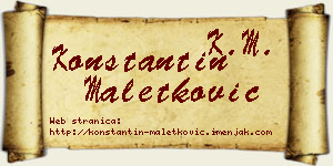 Konstantin Maletković vizit kartica